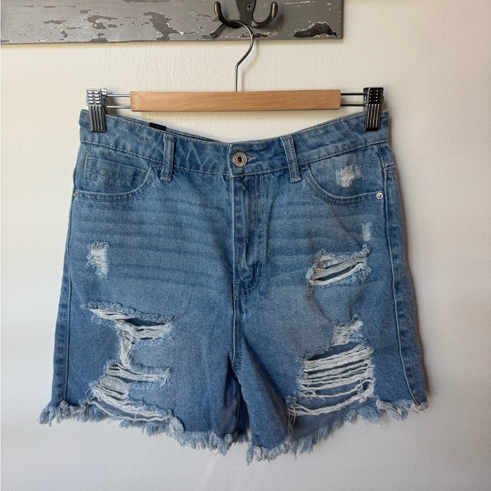 Distressed Denim Junior Shorts